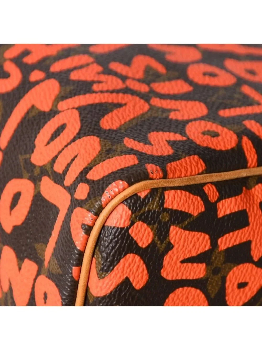 Louis Vuitton Monogram Speedy 30 Orange Handbag Graffiti Canvas